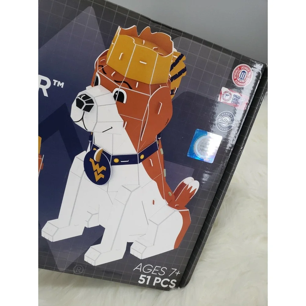 NEW WVU West Virginia Mountaineers Mascot Musket 3D Puzzle Foco‎ Gift NCAA Dog
